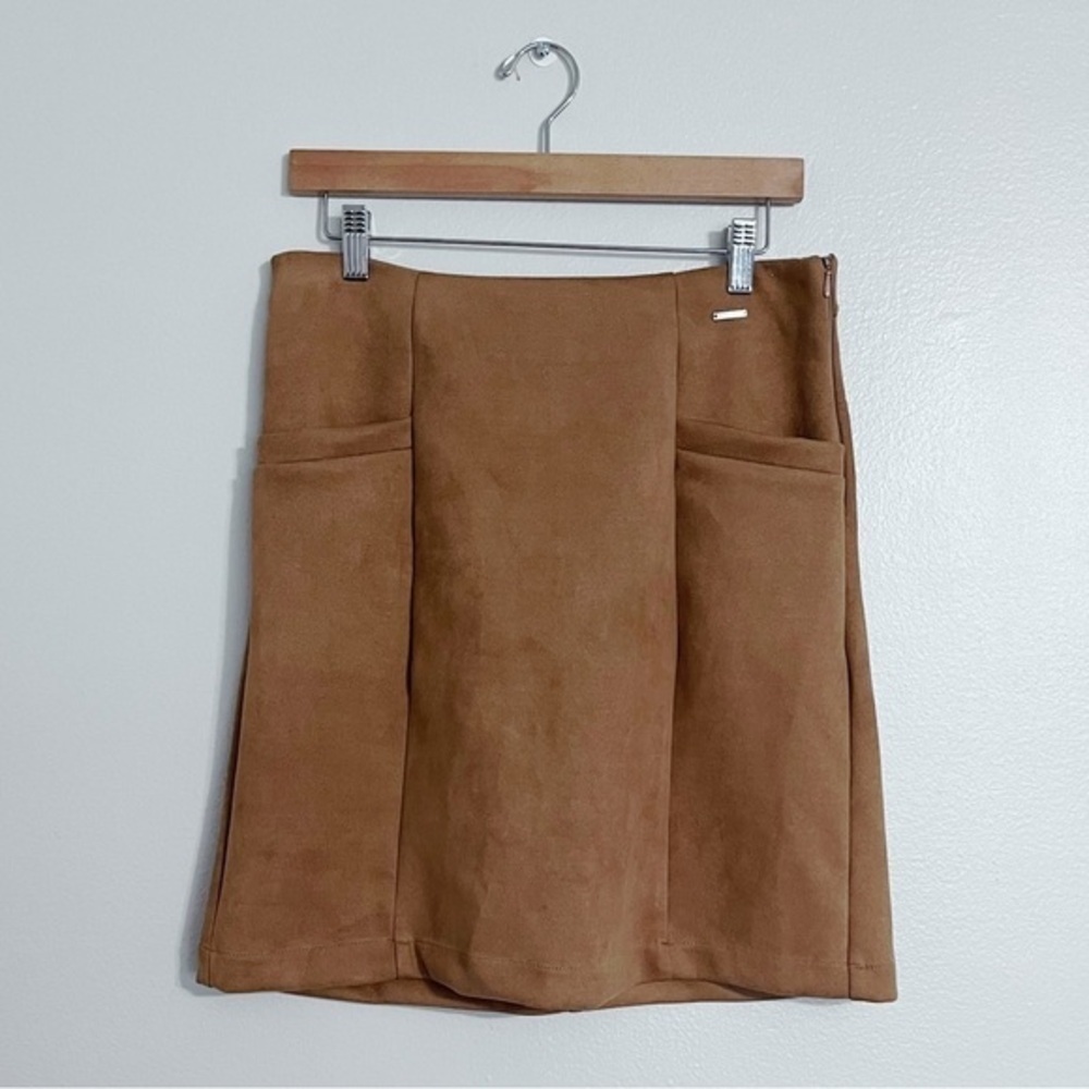 Tahari Faux Suede Mini Skirt